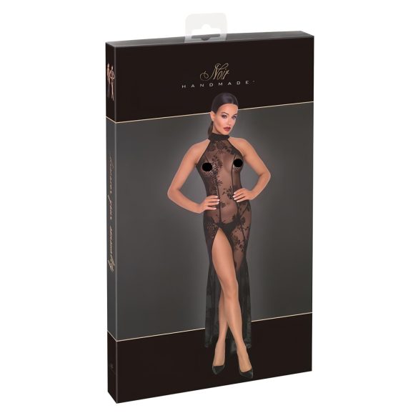 Noir - vestido largo transparente floral (negro) - M