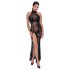 Noir - vestido largo transparente con flores (negro) - XL