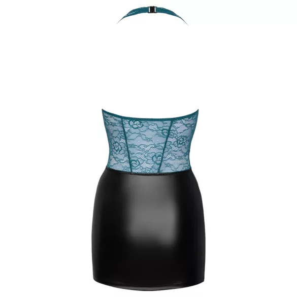 Cottelli - vestido brillante de encaje con cordones (negro‑verde)