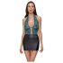Cottelli - vestido brillante con encajes (negro-verde) - M