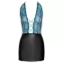 Cottelli - vestido brillante de encaje con cordones (negro‑verde) - M
