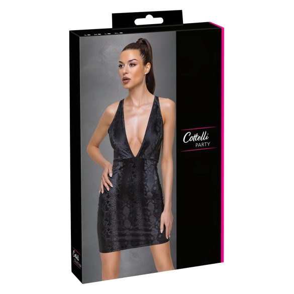 Cottelli Party - vestido estampado serpiente (negro)