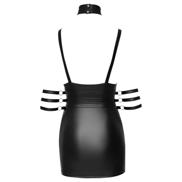 Cottelli Bondage - vestido corto brillante con cuello - negro