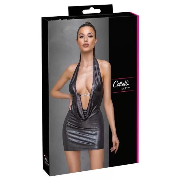 Cottelli Party - vestido halter (plateado) - XL