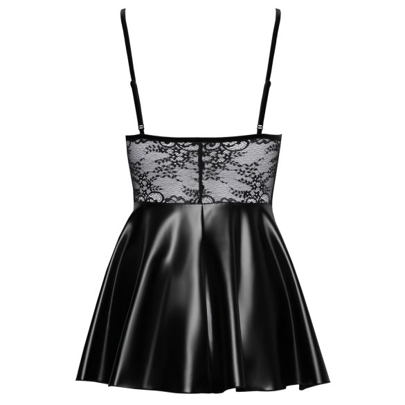 Noir - vestido brillante con top de encaje (negro) - M
