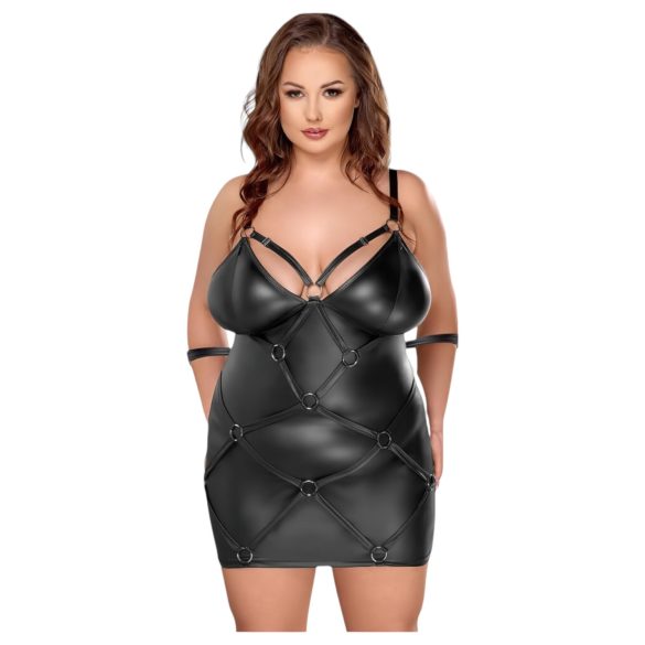 Cottelli Plus Size - vestido con esposas (negro)