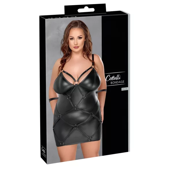Cottelli Plus Size - vestido con esposas - negro