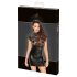 Noir - Vestido brillante con encaje y corsé (negro)