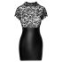 Noir - Vestido brillante con encaje y corsé (negro) - L