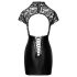 Noir - Vestido brillante con encaje y corsé (negro) - L