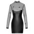 Noir - Vestido brillante con top transparente (negro) - L