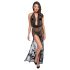 Noir - Vestido largo floral totalmente transparente (negro)