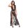 Noir - Maxivestido transparente floral (negro) - L