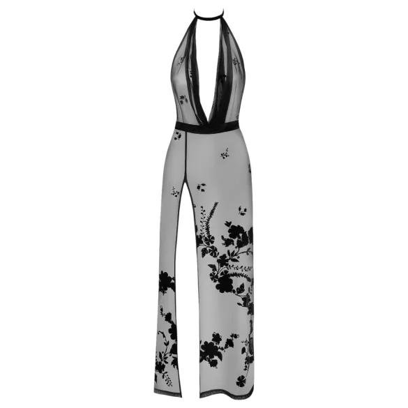 Noir - Maxivestido transparente floral (negro) - L