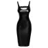 Noir - vestido efecto cuero con aberturas (negro)
