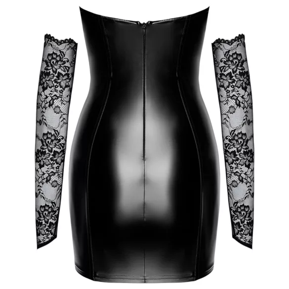 Noir - vestido brillante con encaje (negro)