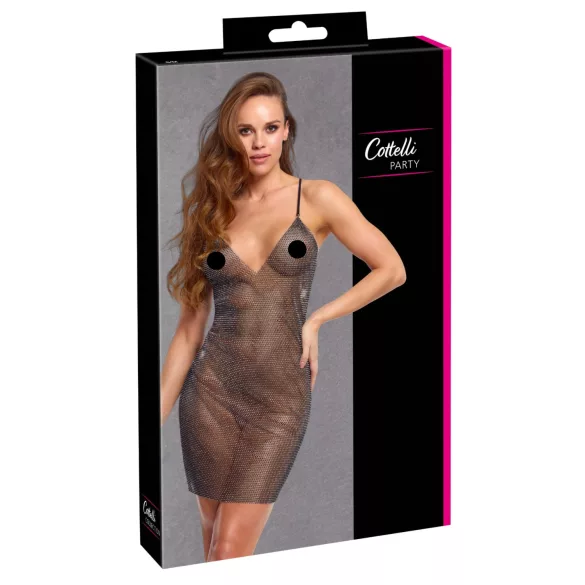 Cottelli Party - minivestido sexy efecto cadenas (negro) - Talla S/M