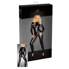 Noir - Mono ajustado brillante manga larga - negro - L