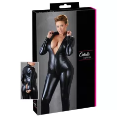   Cottelli Plus Size - mono largo brillante manga larga - negro