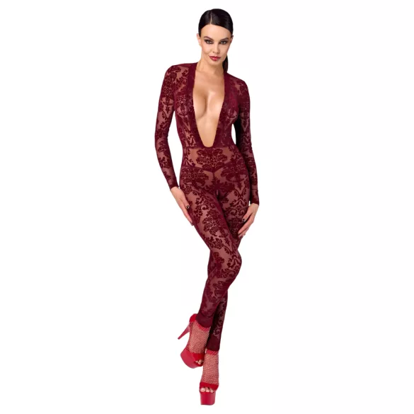 Noir Kink Royal - body de red transparente - color rojo