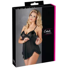 Cottelli - Babydoll transparente con volantes - negro