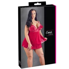 Cottelli Plus Size - babydoll encaje translúcido - rojo