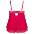 Cottelli Plus Size - babydoll de encaje rojo sexy - 3XL