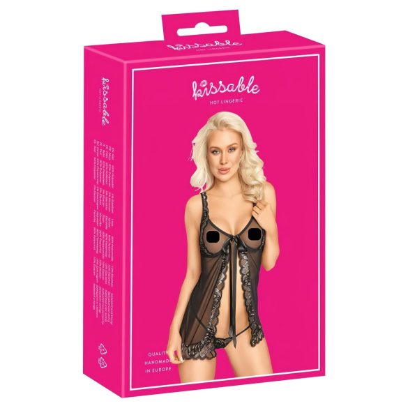 Babydoll Abierto Besable - Negro