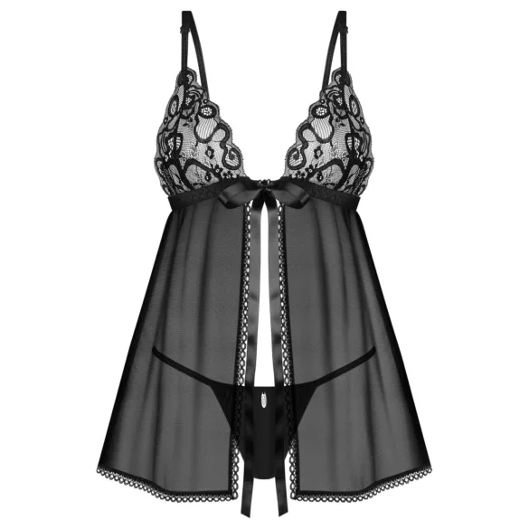 Obsessive - babydoll de encaje - conjunto - negro