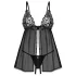 Obsessive - babydoll de encaje - conjunto - negro