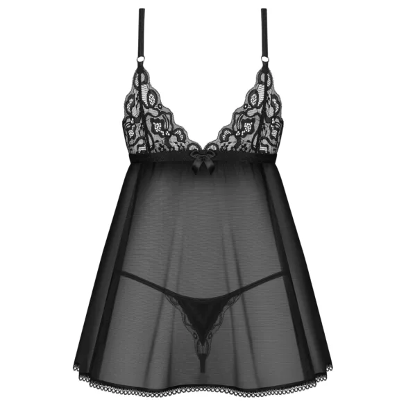 Obsessive - babydoll de encaje - conjunto - negro