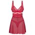 Conjunto Cupide Desir de Obsessive - Camisón transparente de encaje (rojo) - L/XL