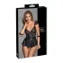 Cottelli Bondage - vestido de encaje corto con esposas (negro) - L
