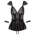 Cottelli Bondage - vestido de encaje corto con esposas (negro) - L
