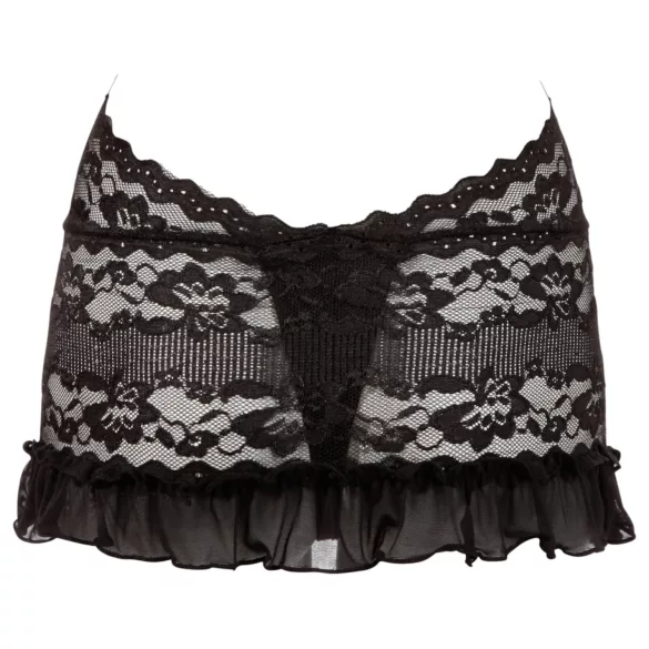 Cottelli - Vestido mini de encaje con cuello halter - negro - XL
