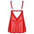 Obsessive Elianes - conjunto babydoll de encaje (rojo) - M/L