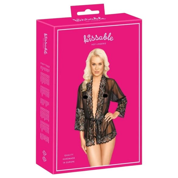 Kissable - bata corta (negro) - L/XL