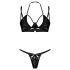 Conjunto de sujetador brillante Keira Lise de Obsessive (negro)