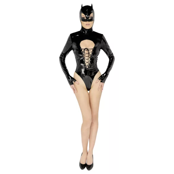 Black Velvets - body manga larga mujer - encaje negro - M