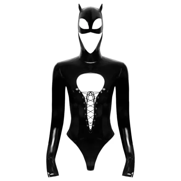 Black Velvets - body manga larga mujer - encaje negro - M