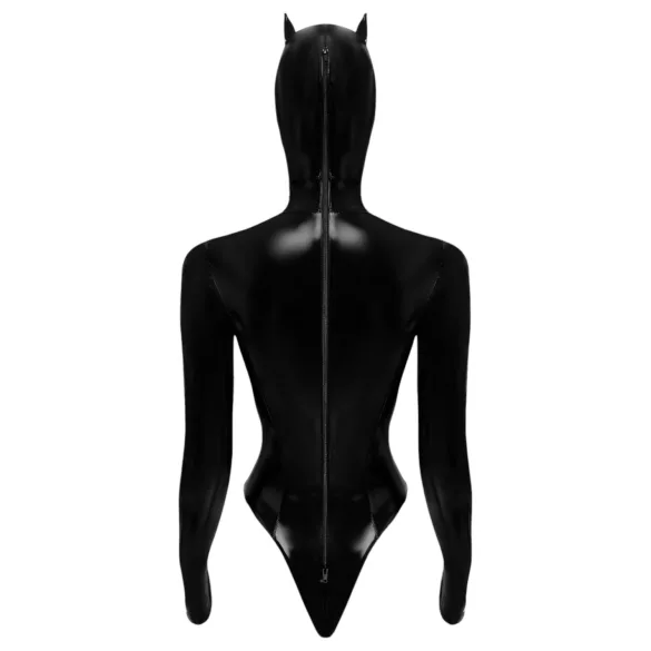 Black Velvets - body manga larga mujer - encaje negro - M
