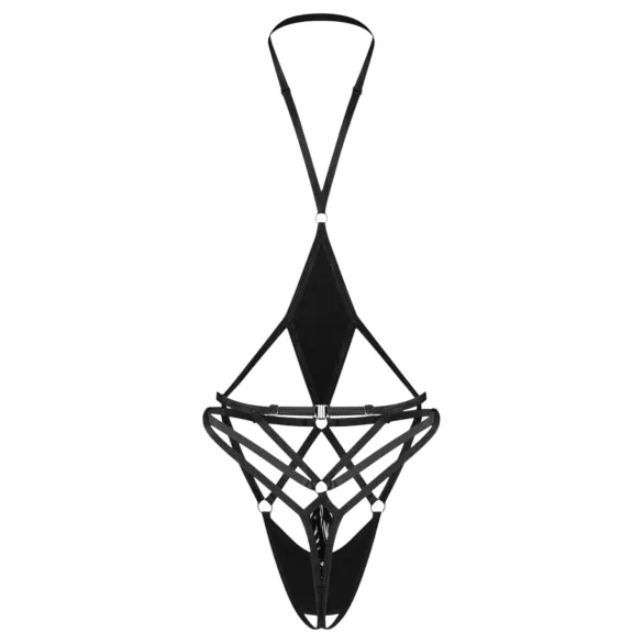 Obsessive Keira Lise - body abierto con tiras - encaje negro - L/XL