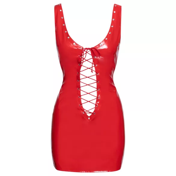 Black Level - vestido mini de vinilo con cordones - rojo