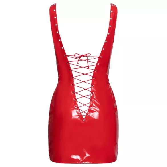 Black Level - vestido mini de vinilo con cordones - rojo
