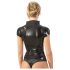 LATEX - Top corto con cremallera para mujer (negro) - M