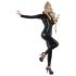 LATEX - mono negro de manga larga para mujer - L