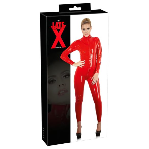 LATEX - mono rojo de manga larga para mujer - S