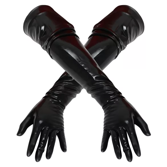 LATEX - guantes largos unisex - látex negro - XL