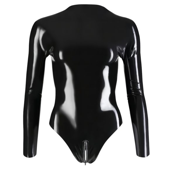 LATEX - body femenino manga larga - látex negro