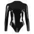 Body para mujer de manga larga de látex (negro) - M